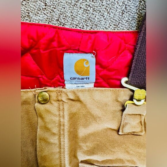 Men’s Carhartt Bib Overalls in Tan, size 44x32 - Picture 3 of 5